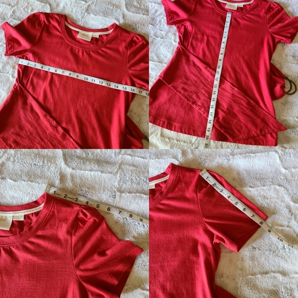 Anthropologie Maeve Red Belted Tee shirt size S - Picture 6 of 6